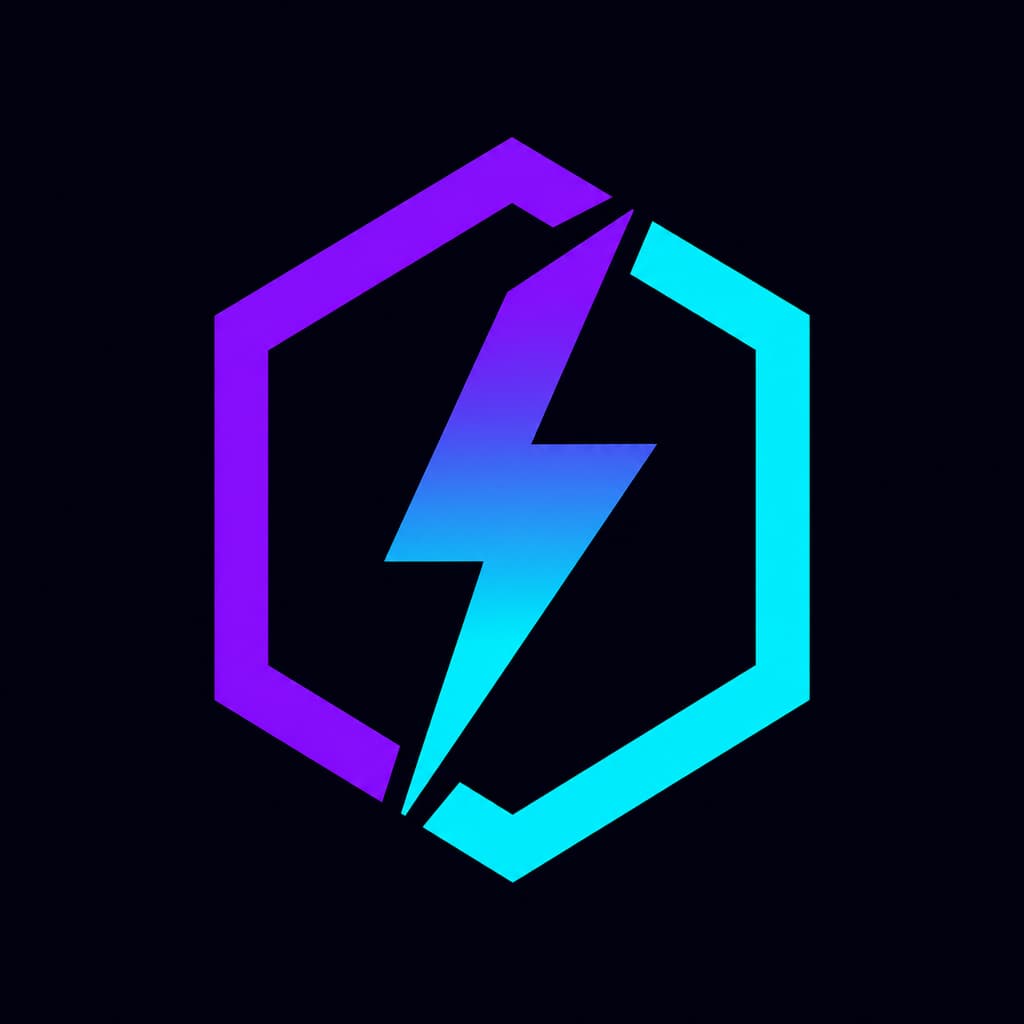 Neon lightning gaming logo