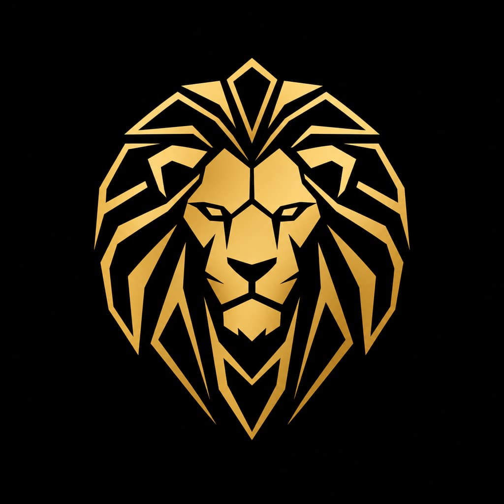 Gold lion luxury logo